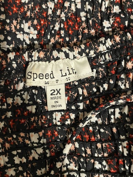 SPEED LIMIT Blouse 2X Womens Multicolor Liberty Florals Ruffled Lace Up Neckline - Picture 4 of 12